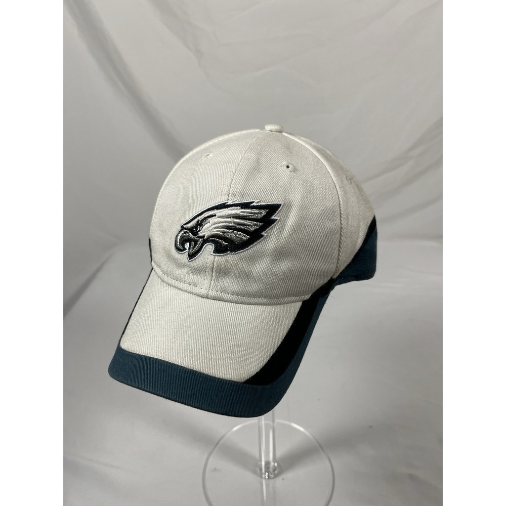 Vintage Philadelphia Eagles NFL Strapback Hat White Green Adjustable Cap
